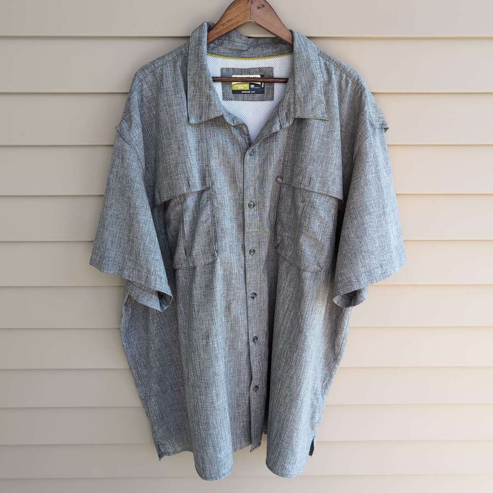 Magellan Outdoors Fishing Shirt Mens 4XL Gray Angler Fit Vented Fishing Shirt